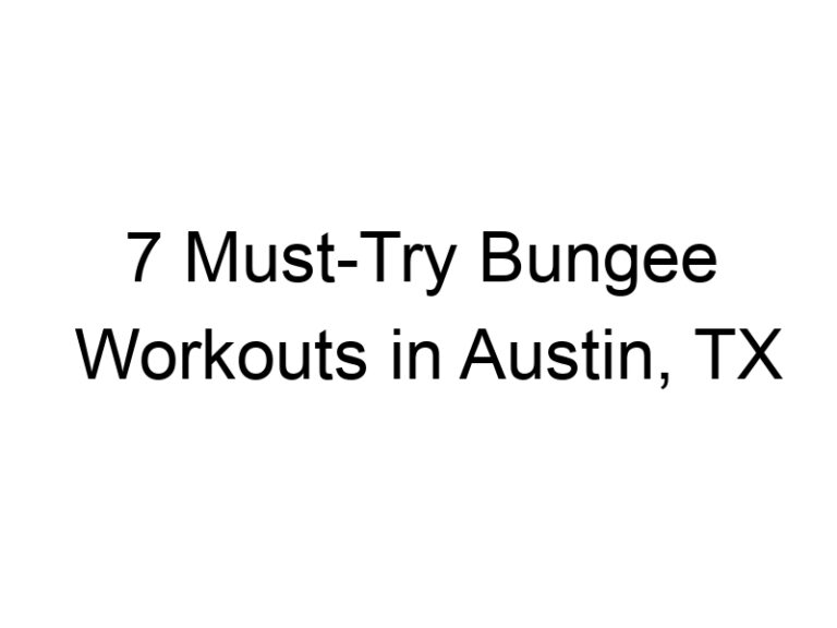 7 Must-Try Bungee Workouts in Austin, TX