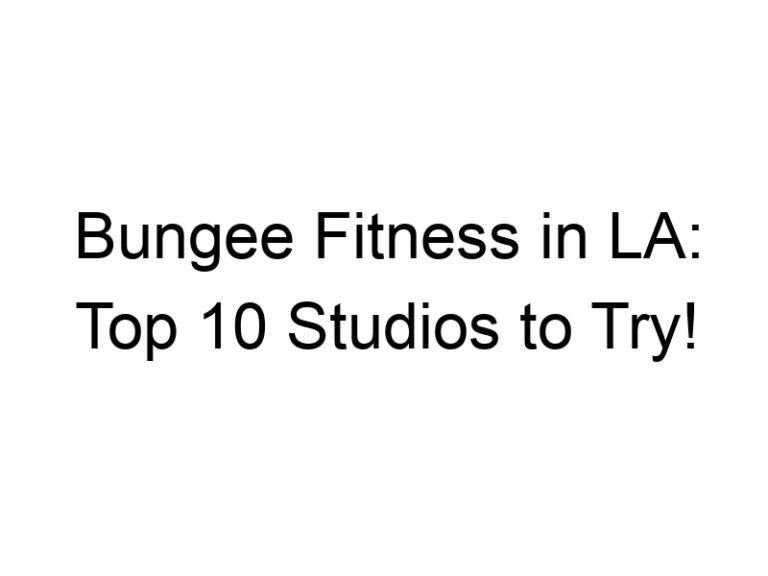 Bungee Fitness in LA: Top 10 Studios to Try!